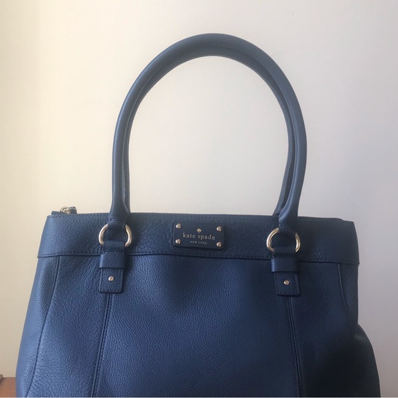 Kate Spade navy blue pebbled leather handbag - Picture 14 of 16